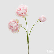 EDG Enzo De Gasperi Peonía Rama x3 con H 67 Cm Planta Artificial Color Rosa