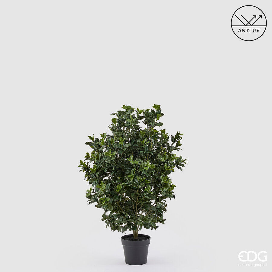 edg enzo de gasperi edg enzo de gasperi pianta artificiale agrifoglio h 121 cm con vaso anti uv verde per interno ed esterno ean 8059824655349