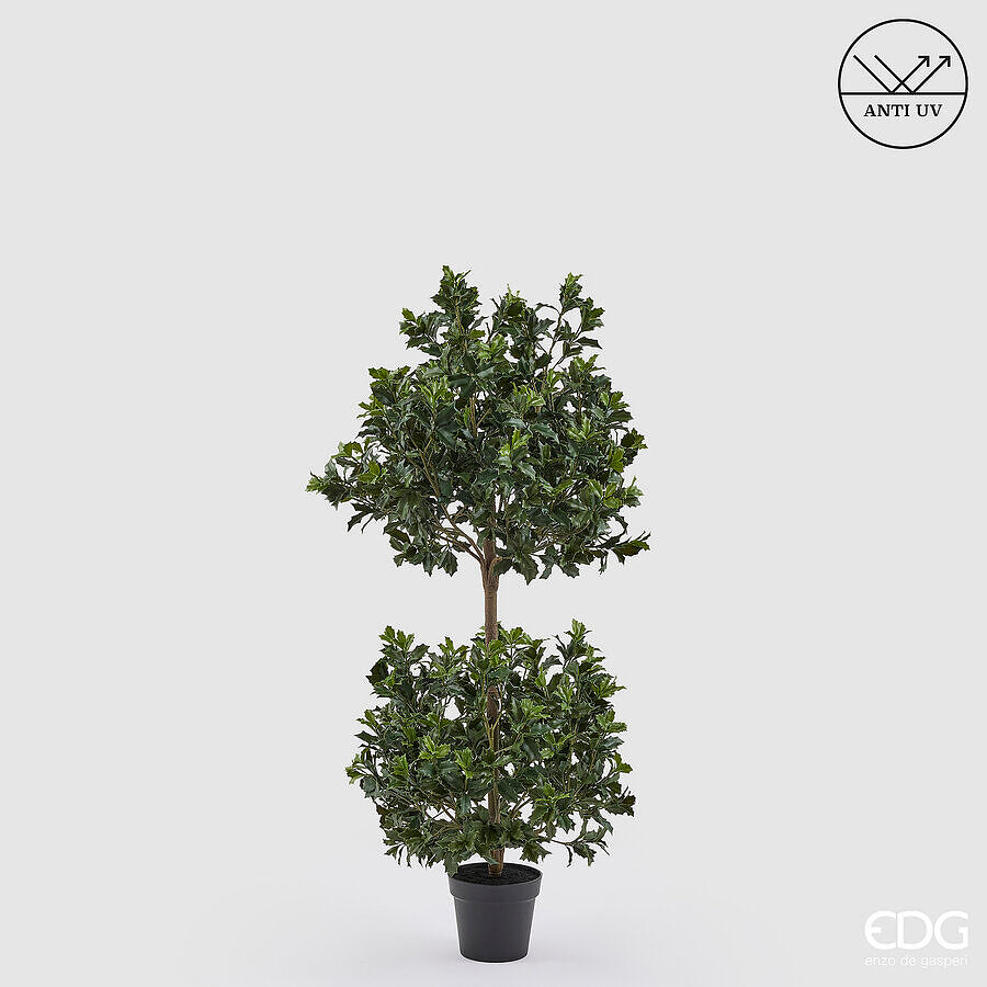 edg enzo de gasperi edg enzo de gasperi pianta artificiale agrifoglio h 140 cm con vaso anti uv verde per interno ed esterno ean 8059824655363