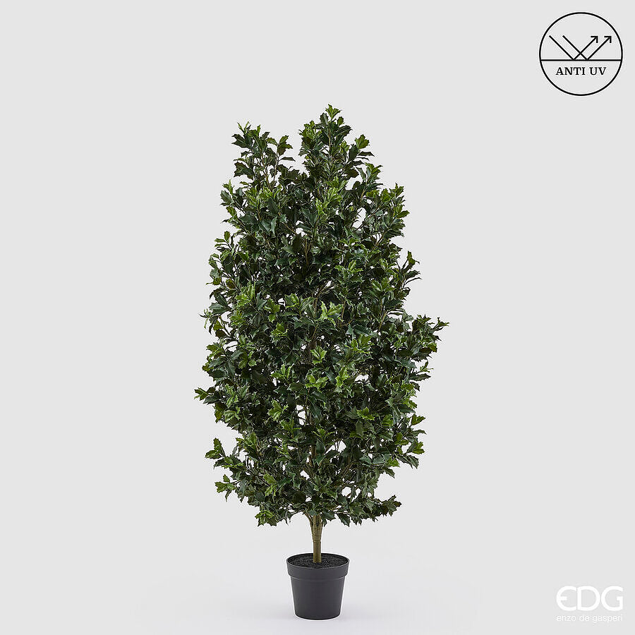 edg enzo de gasperi edg enzo de gasperi pianta artificiale agrifoglio h 157 cm con vaso anti uv verde per interno ed esterno ean 8059824655356