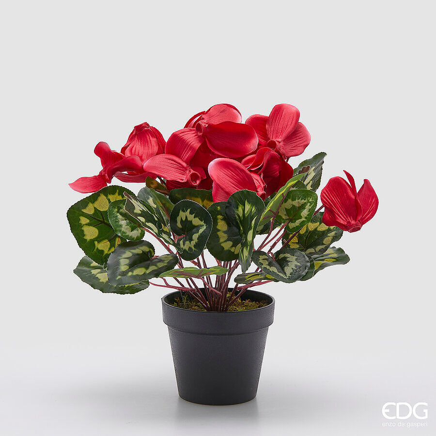 edg enzo de gasperi edg enzo de gasperi pianta artificiale ciclamino con foglie e vaso h 32 cm fuchsia pianta decorativa realistica design moderno ean 8059824518040