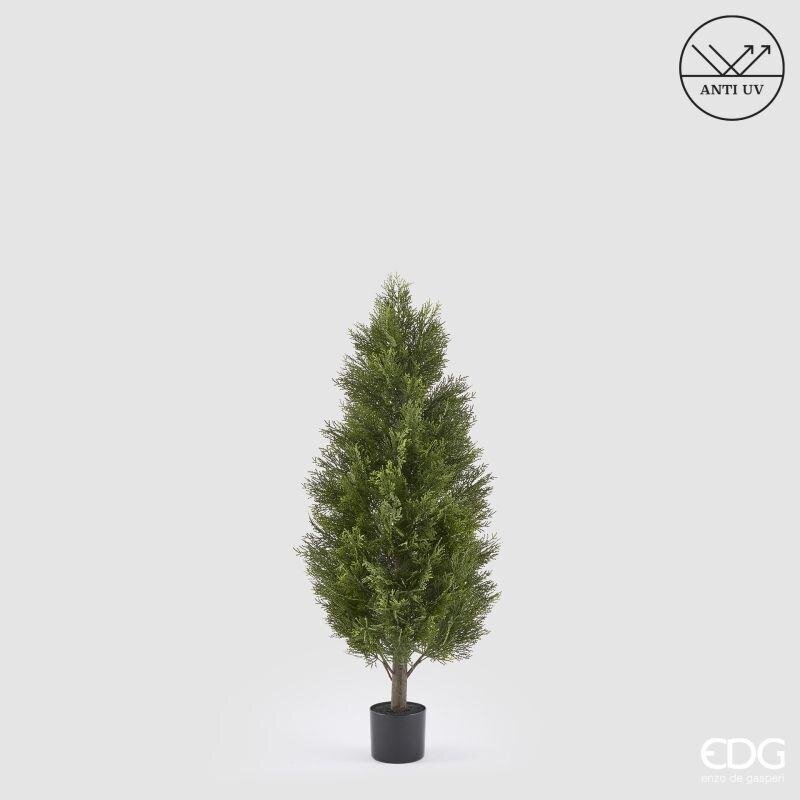edg enzo de gasperi edg enzo de gasperi pianta artificiale cipresso h 120 cm verde con vaso anti uv per interno ed esterno ean 8059824655424