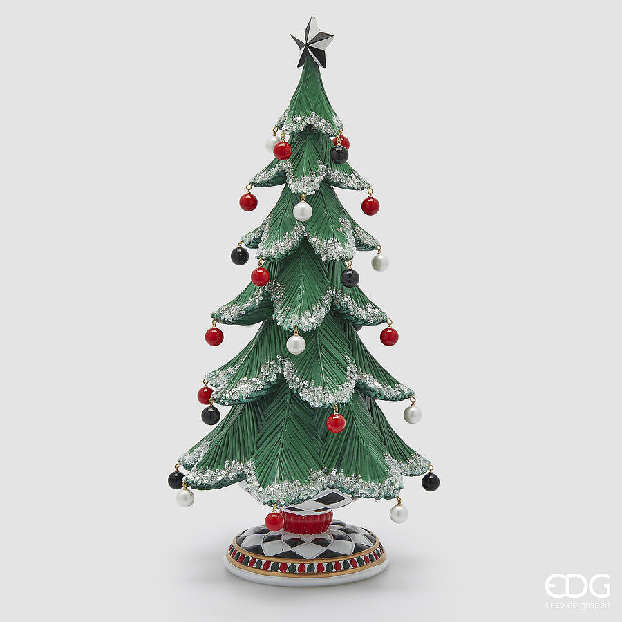 edg enzo de gasperi edg enzo de gasperi pino poly di natale con perle h 46 cm d 22 cm green ean 8059824561145