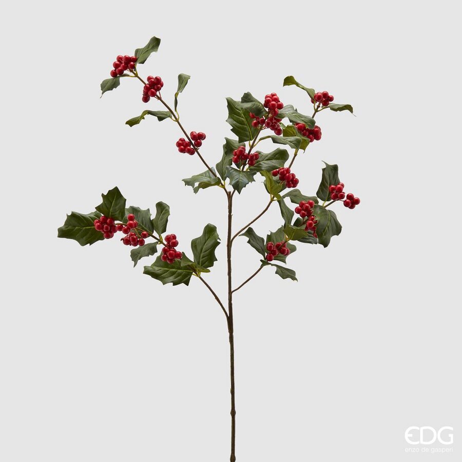 edg enzo de gasperi edg enzo de gasperi rex ramo natalizio con bacche e foglie h 66 cm verde rosso ean 8059824287687