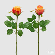 EDG Enzo De Gasperi Rosa Bocciolo Olis 3 Hj Rama Surt. Alt. 51 Cm Planta Artificial Naranja 1 Uds
