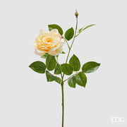 EDG Enzo De Gasperi Rosa Gloria Rama con Hojas y Capullo H 60 Cm Planta Artificial Amarillo