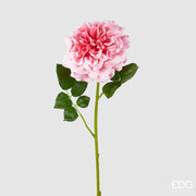 EDG Enzo De Gasperi Rosa Jumbo Rama con Hojas H 80 Cm Ø 18 Cm Planta Artificial Color Rosa
