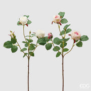 EDG Enzo De Gasperi Rosa Olga Olis Rama Variada Alt. 62 cm Planta Artificial Blanco Rosa 1 Uds
