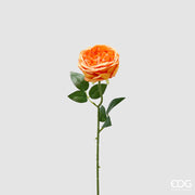 EDG Enzo De Gasperi Rosa Rama con Hojas H 50 Cm Planta Artificial Naranja