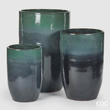 edg enzo de gasperi edg enzo de gasperi set 3 pz vaso glaze rotondo h 100 cm h 80 cm h 63 cm