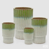 edg enzo de gasperi edg enzo de gasperi set 4 pz vaso glaze atlas righe h 68 cm h 56 cm h 44 cm h 37 cm waterproof mix verde ean 8059824608918
