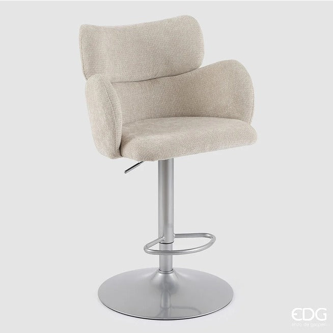 edg enzo de gasperi edg enzo de gasperi sgabello moka in tessuto avorio h 1185 x l605 x p 58 cm