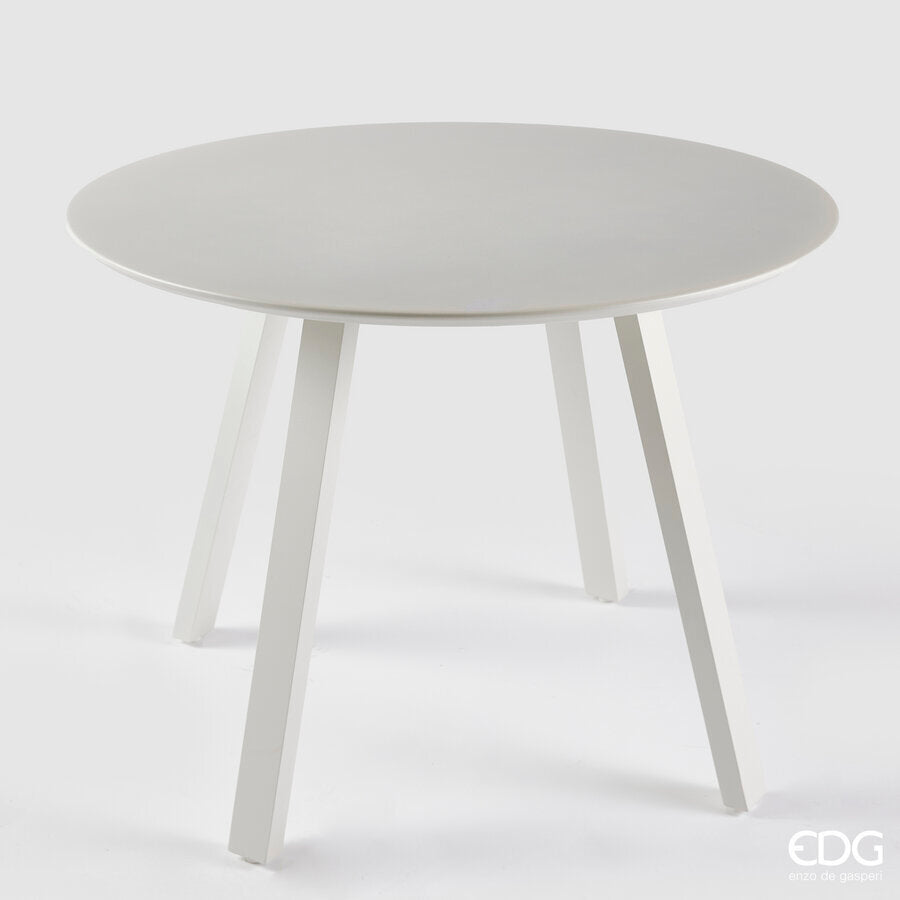 edg enzo de gasperi edg enzo de gasperi tavolo rotondo da esterno bianco in alluminio d 100 cm h75 cm ean 8059824332356