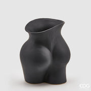 EDG Enzo De Gasperi Jarrón Chakra Booty H 26 Cm 22 x 16 Cm Cerámica Negro