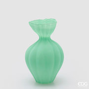Jarrón EDG Enzo De Gasperi Flow Sinuoso H 30,5 cm D 19,5 cm Impermeable Cristal Satinado Verde