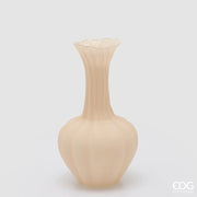 EDG Enzo De Gasperi Jarrón Flow Sinuoso H 31 Cm D 17 Cm Impermeable Cristal Marfil