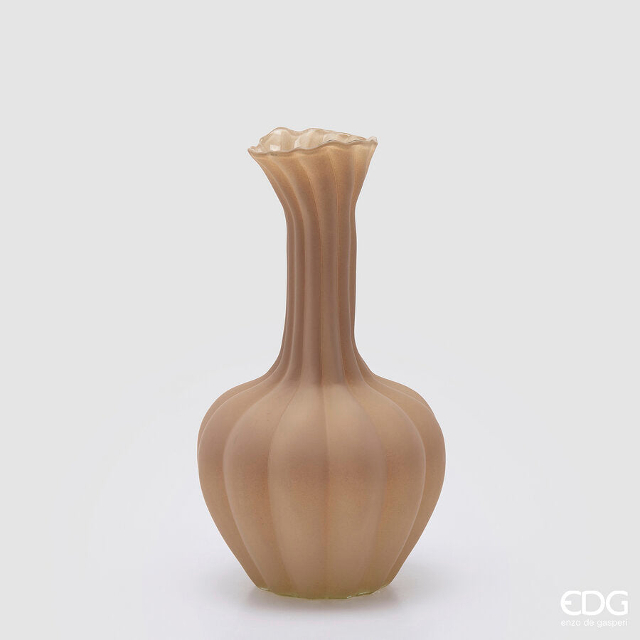 edg enzo de gasperi edg enzo de gasperi vaso flow sinuoso h 31 cm d 17 cm waterproof vetro marrone chiaro ean 8059824596888