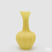 Jarrón EDG Enzo De Gasperi Flow Sinuoso H 31 Cm D 17 Cm Impermeable Cristal Satinado Amarillo