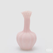 Jarrón EDG Enzo De Gasperi Flow Sinuoso H 31 Cm D 17 Cm Cristal Satinado Rosa Resistente al Agua