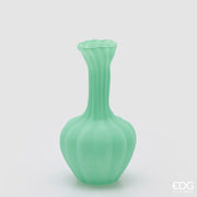 Jarrón EDG Enzo De Gasperi Flow Sinuoso H 31 cm D 17 cm Resistente al Agua Vidrio Satinado Verde