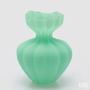 EDG Enzo De Gasperi Jarrón Flow Sinuoso H 32 Cm D 26 Cm Impermeable Cristal Satinado Verde