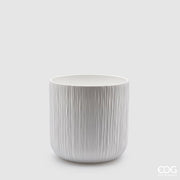 Jarrón EDG Enzo De Gasperi Gen Blanco Cerámica Relieve 15 cm
