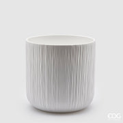 Jarrón EDG Enzo De Gasperi Gen Blanco Cerámica Relieve 20 cm