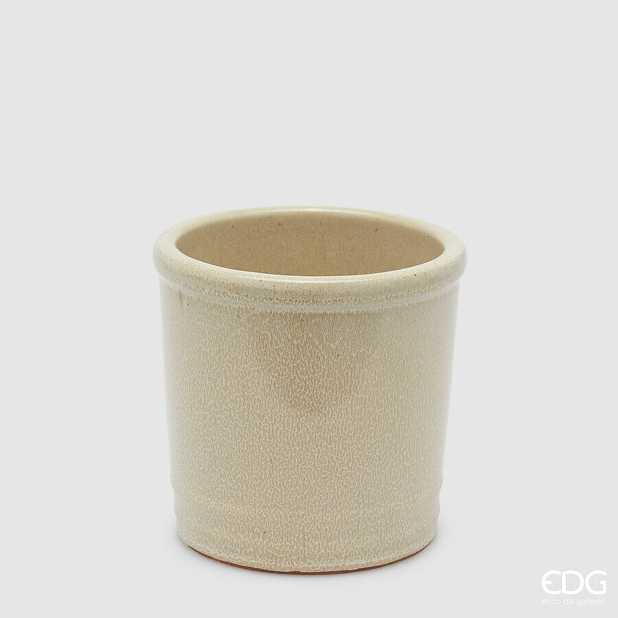 edg enzo de gasperi edg enzo de gasperi vaso glaze cilindro h 18 cm d 18 cm ceramica waterproof colore avorio ean 8059824377043