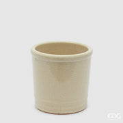Jarrón EDG Enzo De Gasperi Glaze Cilindro Marfil Cerámica 18 cm