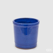 Jarrón EDG Enzo De Gasperi Glaze Cilindro Azul Cerámica 18 cm