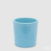 Jarrón EDG Enzo De Gasperi Glaze Cilindro Celeste Cerámica 18 cm