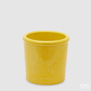 Jarrón EDG Enzo De Gasperi Glaze Cilindro Amarillo Cerámica 18 cm