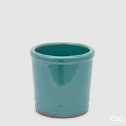 Jarrón EDG Enzo De Gasperi Glaze Cilindro Salvia Cerámica 18 cm