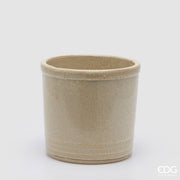 EDG Enzo De Gasperi Jarrón Glaze Cilindro Marfil Cerámica 23 cm