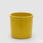 Jarrón EDG Enzo De Gasperi Glaze Cilindro Amarillo Cerámica 23 cm