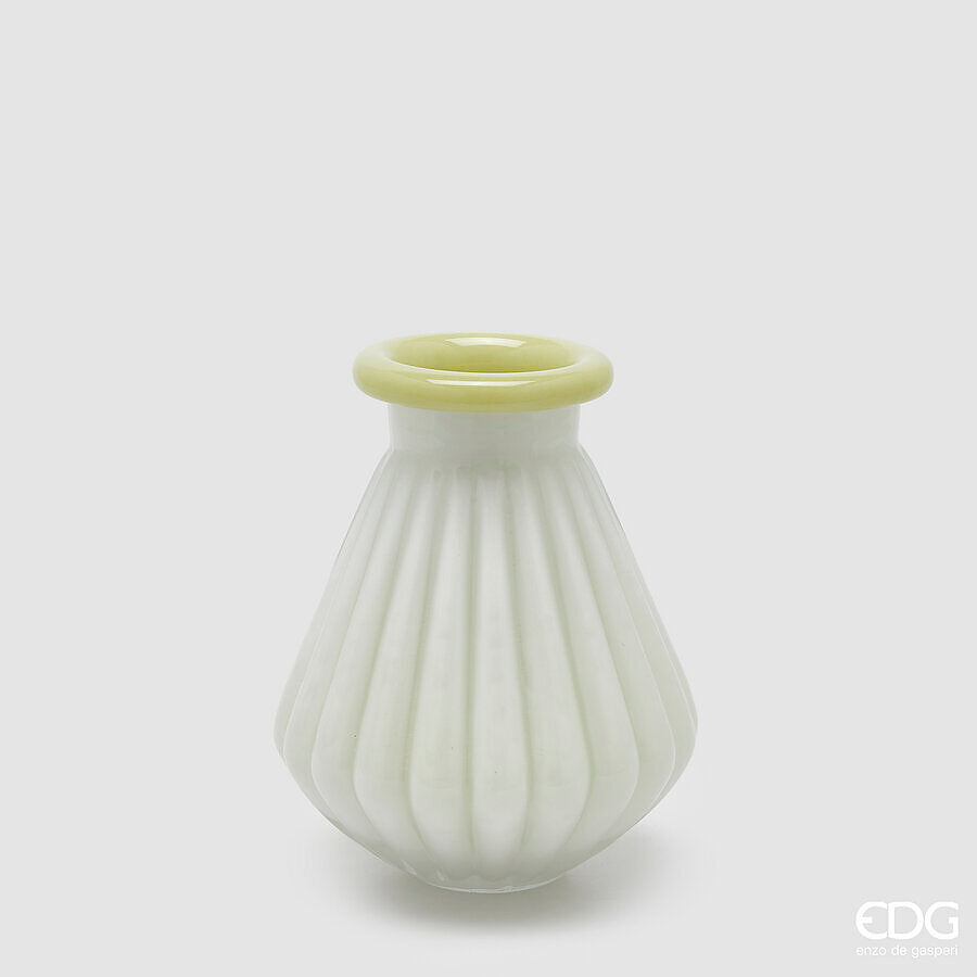 edg enzo de gasperi edg enzo de gasperi vaso righe con bordo h 20 cm d 16 cm waterproof vetro verde chiaro ean 8059824619136