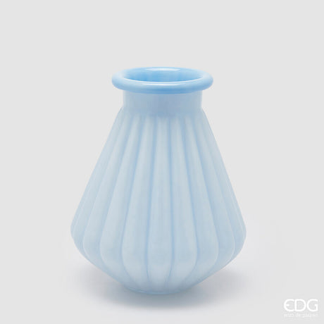 edg enzo de gasperi edg enzo de gasperi vaso righe con bordo h 28 cm d 23 cm waterproof vetro celeste ean 8059824619259