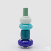 Jarrón EDG Enzo De Gasperi Strati H 40 Cm D 16 Cm Resistente al Agua Cristal Mix Verde