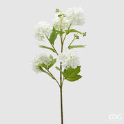 EDG Enzo De Gasperi Viburno Rama x5 con Hojas Planta Artificial H 80 Cm D 10 Cm Blanco