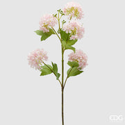 EDG Enzo De Gasperi Viburno Rama x5 con Hojas Planta Artificial H 80 Cm D 10 Cm Rosa