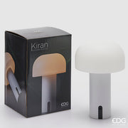 EDG Enzo De Gasperi Lampada Kiran Fungo da Tavolo USB H 22 Cm D 15 Cm Bianco