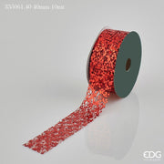 EDG Enzo De Gasperi Cinta Navidad Mix Glitter Alt 40 Mm 10 Mt Rojo