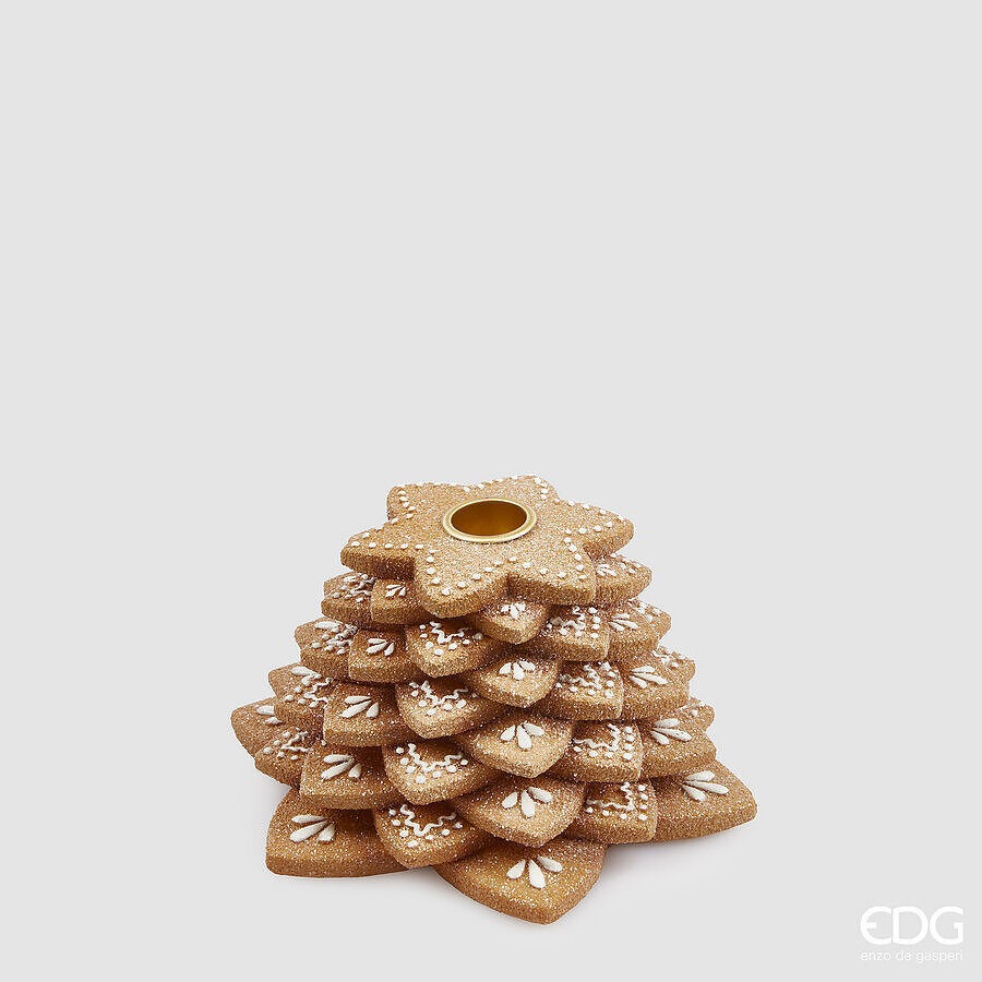 edg enzo de gasperi portacandela biscotto marzapane natale h 9 cm d 17 cm ean 8059824403483