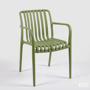 Silla EDG Enzo De Gasperi Righe Salvia Polipropileno