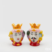 EDG Enzo De Gasperi Jarrón Testa Sicily H 13 Cm Él o Ella 1 Uds Rosa