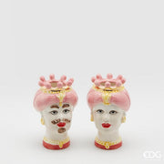 EDG Enzo De Gasperi Jarrón Testa Sicily H 13 Cm Él o Ella 1 Uds Rosa