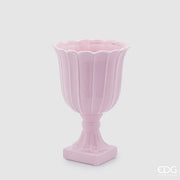EDG Enzo De Gasperi Vaso Tulipano Coppa con Piede H 35 Cm D 24 Cm Rosa Chiaro