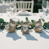 Orso LED in resina e porcellana Etm: bomboniera nascita maschietto elegante e luminosa. Disponibile in 3 varianti, contatta prima.