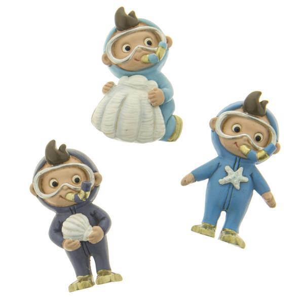 Magnete bambino sub Etm in resina colorata H.6 cm: bomboniera originale battesimo e nascita. Venduto singolarmente, 3 varianti