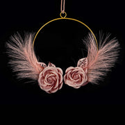 ETM Adorno Círculo 2 Flores D 20 / 25 Cm Rosa